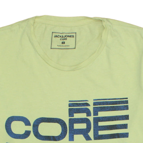 Jack & Jones Core Men’s Yellow Graphic Print Cotton T-Shirt Size S