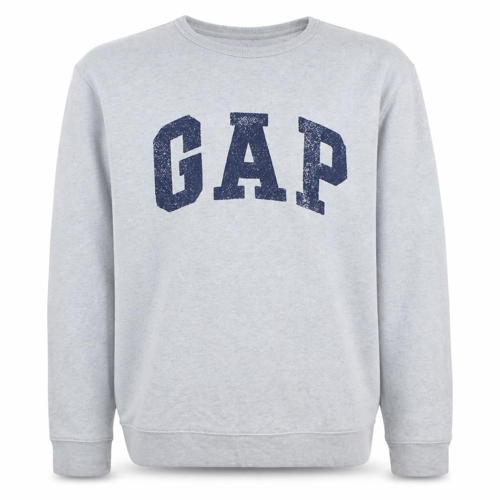 Front view of Gap Men's Grey XL Classic Logo Pullover Sweatshirt