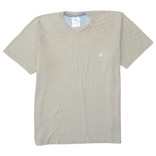 Adidas Men's Beige Cotton Crew Neck Short Sleeve T-Shirt L