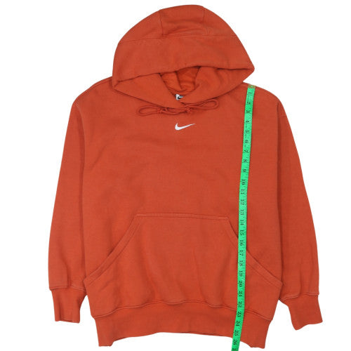 Nike Men's Orange Pullover Hoodie Medium Regular Fit Fleece