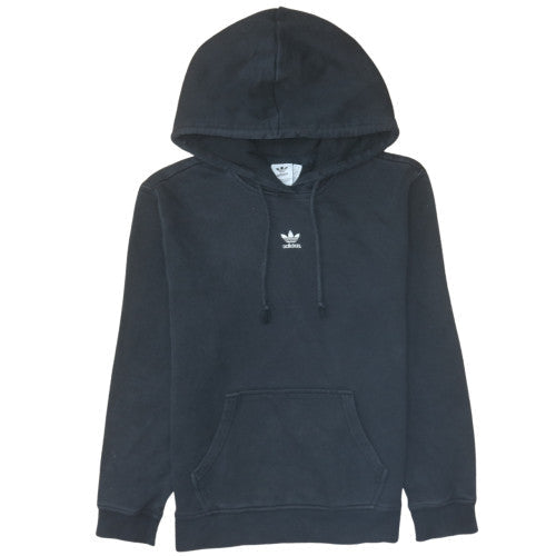 Adidas Womens Black Pullover Hoodie Size 6 Cotton Blend Casual