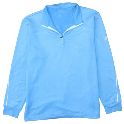 Adidas Mens Blue 1/4 Zip Mock Neck Sweatshirt Size L