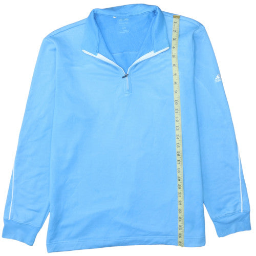 Adidas Mens Blue 1/4 Zip Mock Neck Sweatshirt Size L