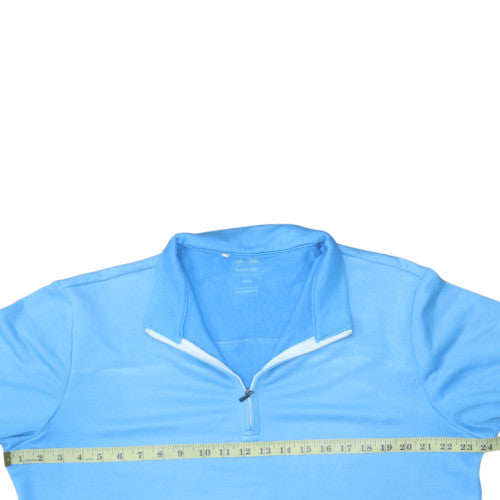 Adidas Mens Blue 1/4 Zip Mock Neck Sweatshirt Size L