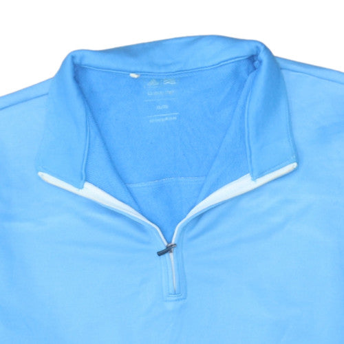 Adidas Mens Blue 1/4 Zip Mock Neck Sweatshirt Size L