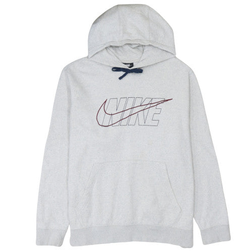 Nike Men's Grey XL Pullover Hoodie with Logo and Drawstring
