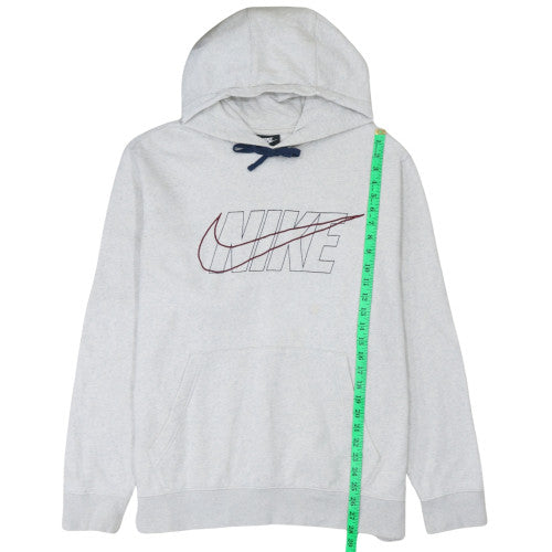 Nike Men's Grey XL Pullover Hoodie with Logo and Drawstring