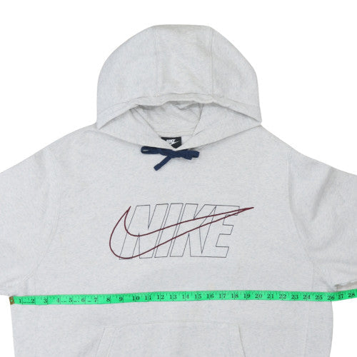 Nike Men's Grey XL Pullover Hoodie with Logo and Drawstring
