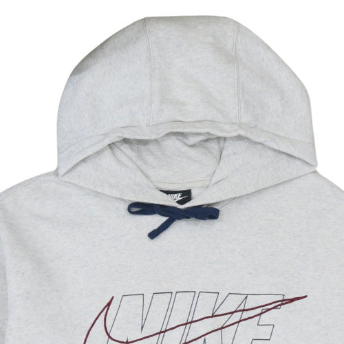Nike Men's Grey XL Pullover Hoodie with Logo and Drawstring