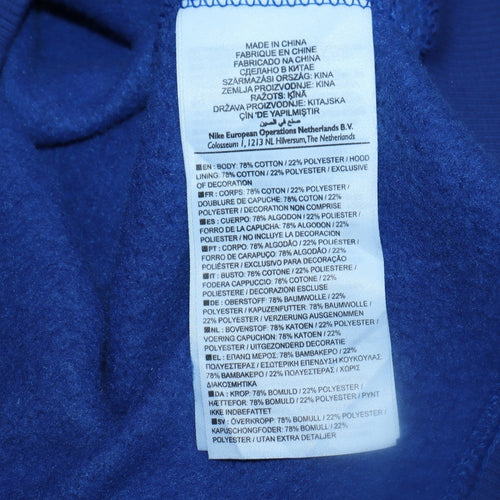 Nike Men's Blue Pullover Hoodie Medium Fleece Sportswear