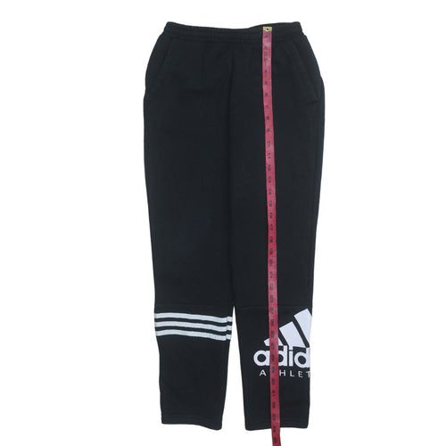 Adidas Boys Black Jogger Activewear Sweatpants 12 Years Fleece Tapered Fit
