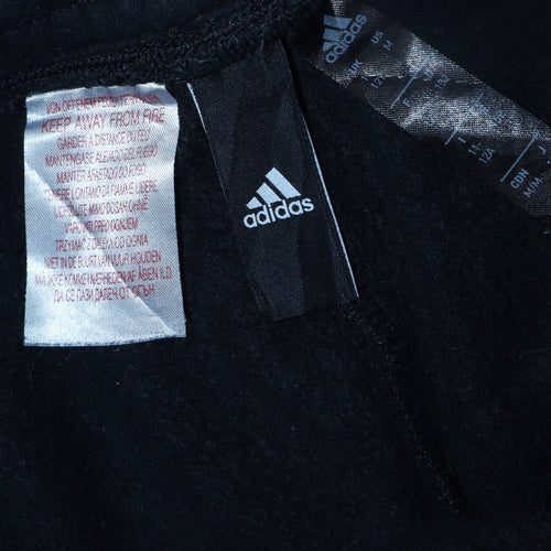 Adidas Boys Black Jogger Activewear Sweatpants 12 Years Fleece Tapered Fit