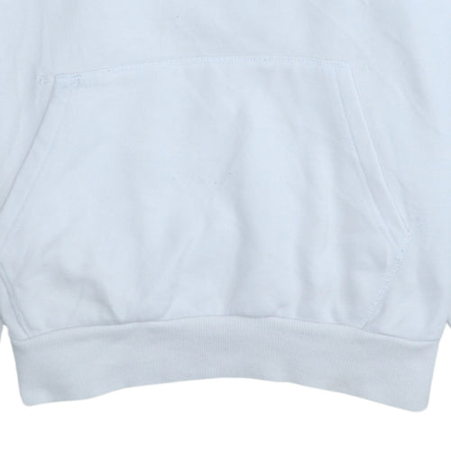 Ellesse Women's White Pullover Hoodie UK 14 Cotton Blend Logo Sweatshirt