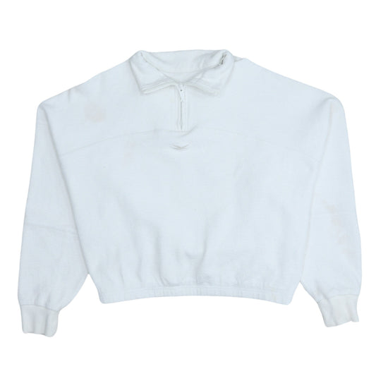 Reebok Womens White 1/4 Zip Fleece Sweatshirt M