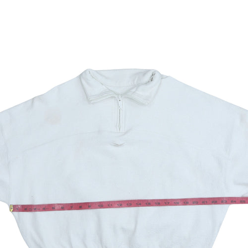 Reebok Womens White 1/4 Zip Fleece Sweatshirt M