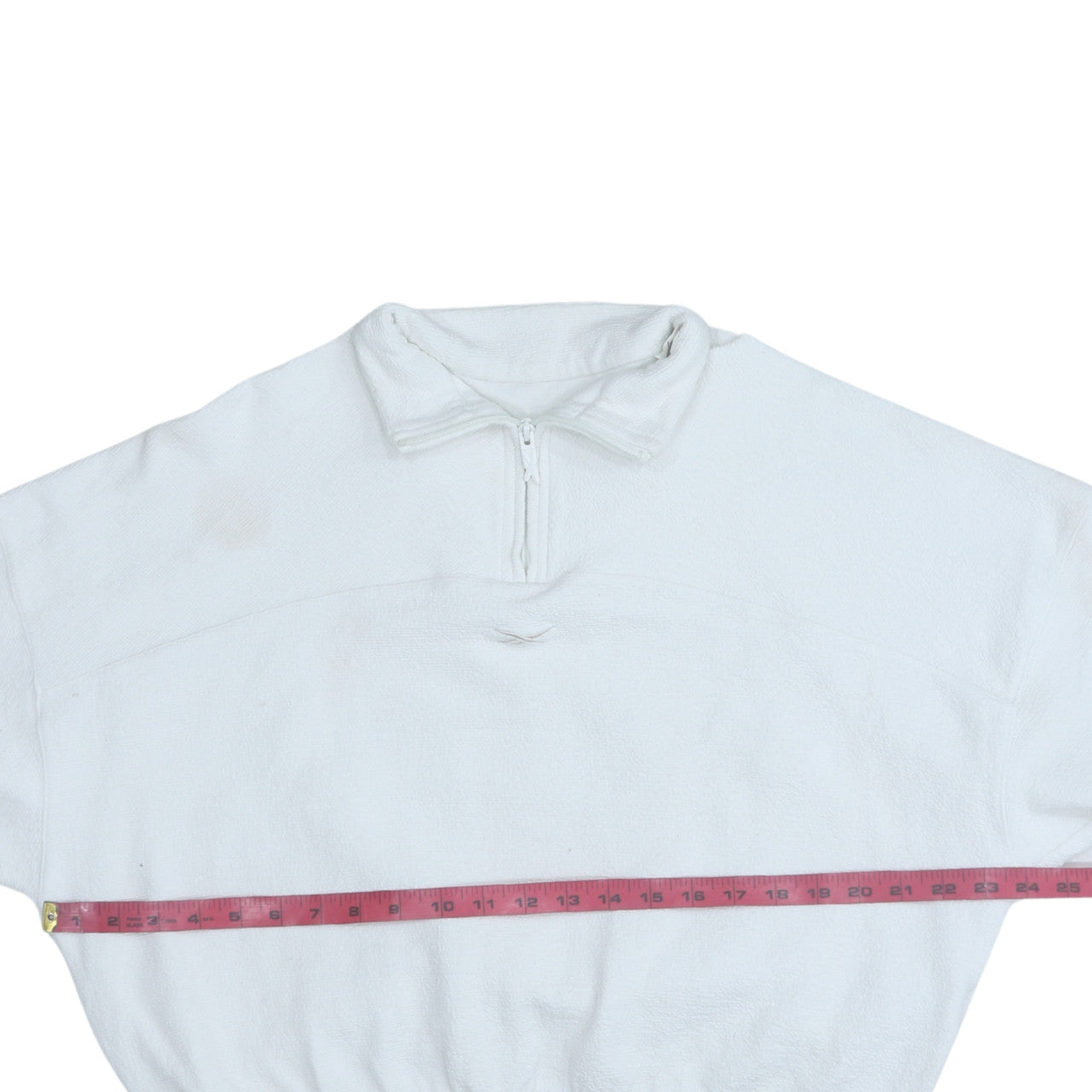 Reebok Womens White 1/4 Zip Fleece Sweatshirt M