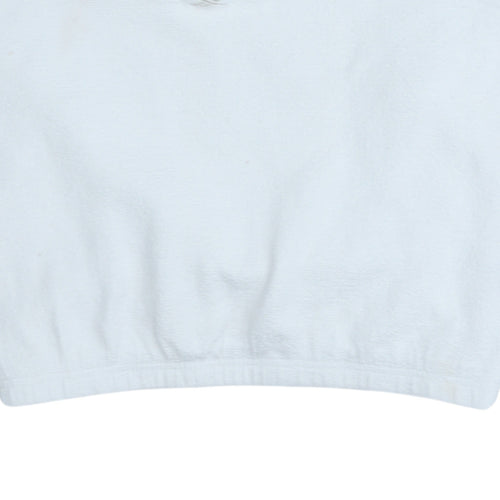 Reebok Womens White 1/4 Zip Fleece Sweatshirt M
