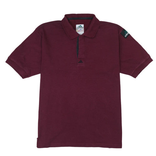 Adidas Men's Burgundy Cotton Short Sleeve Polo Shirt Size S