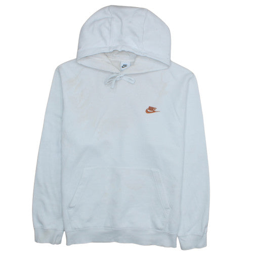 Nike Men's White Pullover Hoodie L Fleece Logo Sportswear