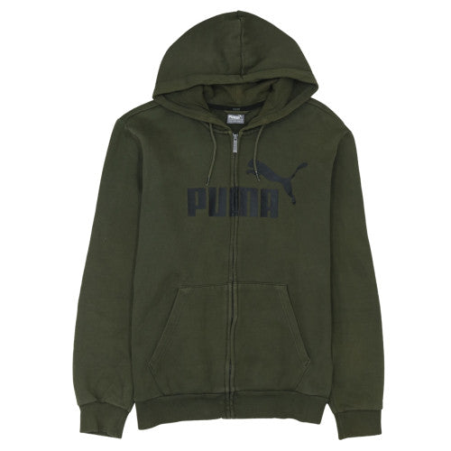 Puma Men's Green Full Zip Hoodie Size M Fleece Sportswear