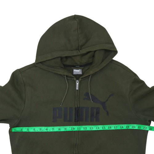 Puma Men's Green Full Zip Hoodie Size M Fleece Sportswear