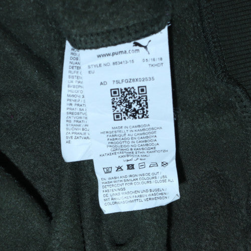 Puma Men's Green Full Zip Hoodie Size M Fleece Sportswear