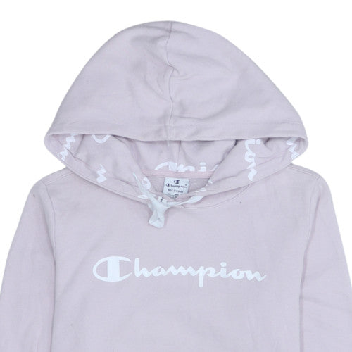 Champion Womens Pink Pullover Hoodie Medium Cotton Blend Casual