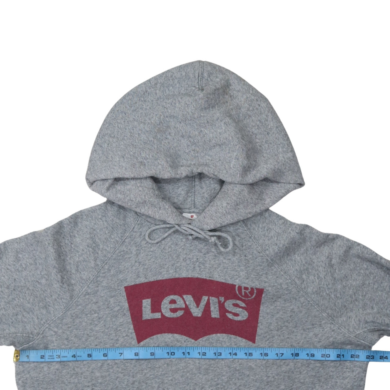 Levi's Men's Grey Pullover Hoodie M Logo Graphic Fleece