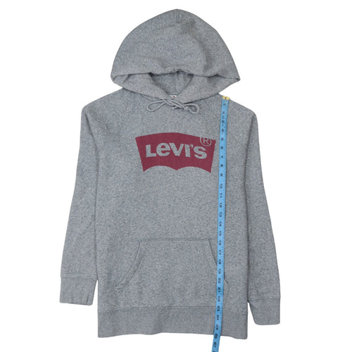 Levi's Men's Grey Pullover Hoodie M Logo Graphic Fleece