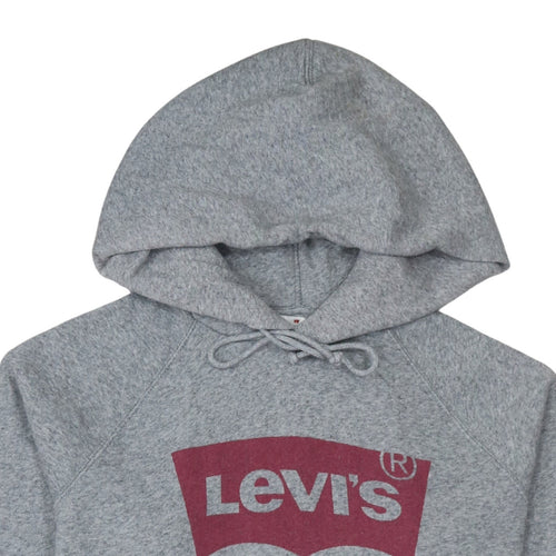 Levi's Men's Grey Pullover Hoodie M Logo Graphic Fleece