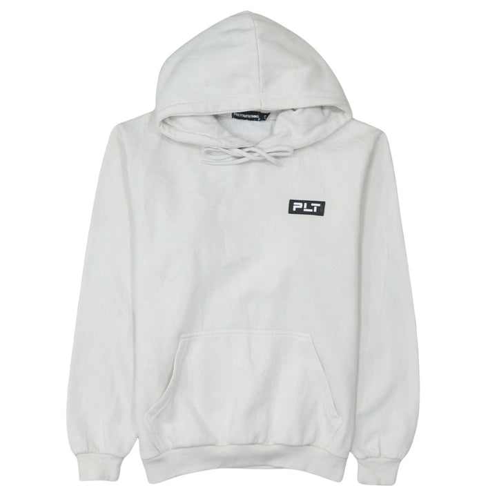 PrettyLittleThing Womens White Hoodie Small Pullover Cotton Blend
