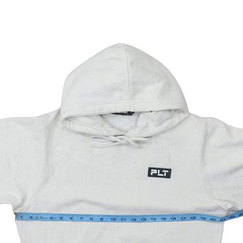 PrettyLittleThing Womens White Hoodie Small Pullover Cotton Blend
