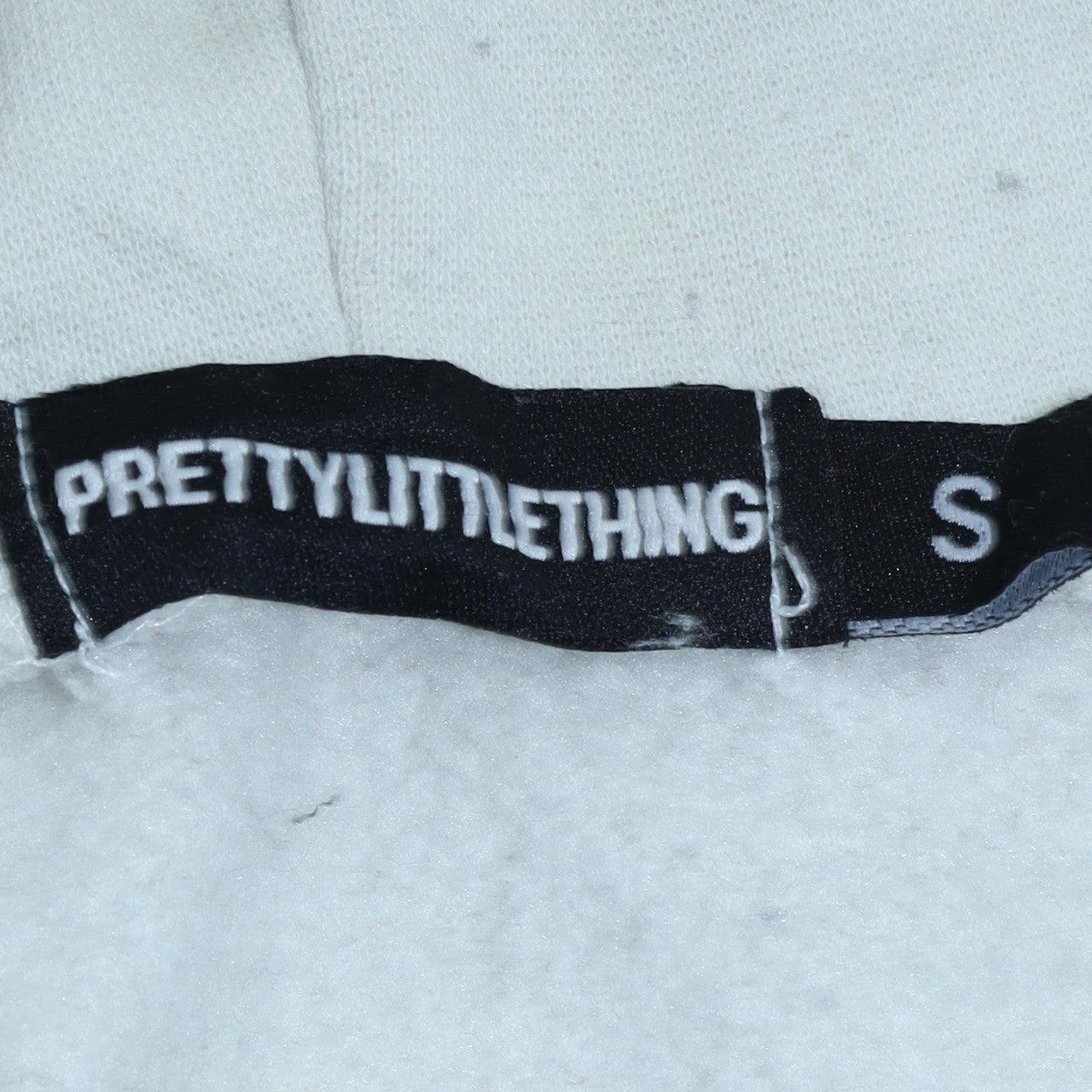 PrettyLittleThing Womens White Hoodie Small Pullover Cotton Blend