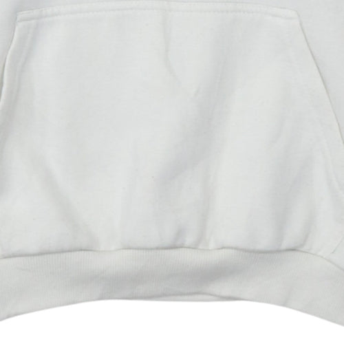 PrettyLittleThing Womens White Hoodie Small Pullover Cotton Blend