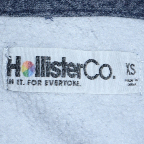 Hollister Men's Blue Pullover Hoodie XS Logo Fleece Sweatshirt