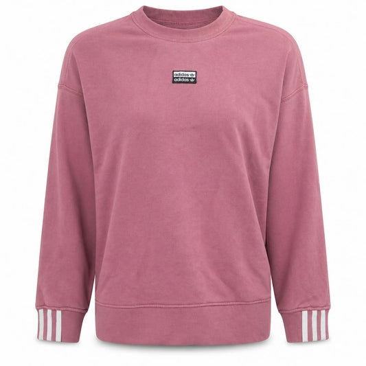 Front view of Adidas women’s pink crew neck long sleeve sweatshirt uk 14