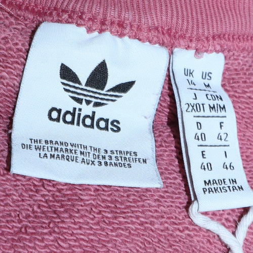 Adidas Womens Pink Crew Neck Long Sleeve Sweatshirt UK 14