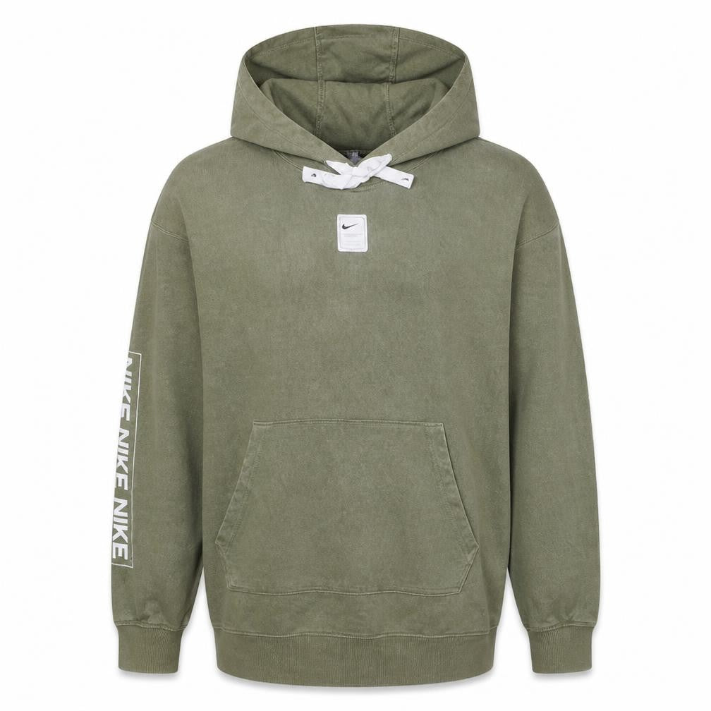 Nike Men's Green Pullover Hoodie L Dri-Fit Sports Sweatshirt