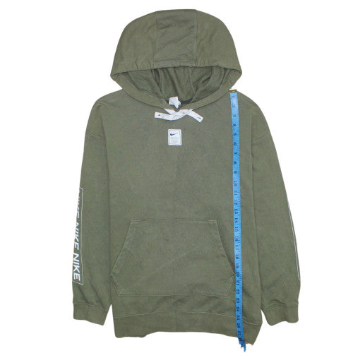 Nike Men's Green Pullover Hoodie L Dri-Fit Sports Sweatshirt