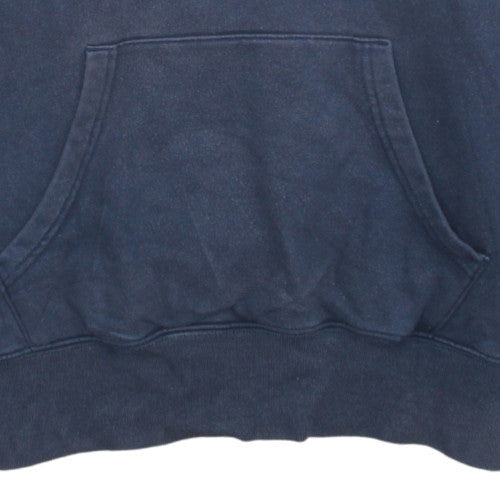 Champion Men's Blue Pullover Hoodie Medium Graphic Logo Fleece