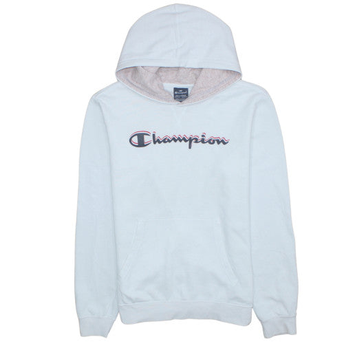 Champion Girls White Pullover Hoodie Size L Logo Fleece Sweatshirt