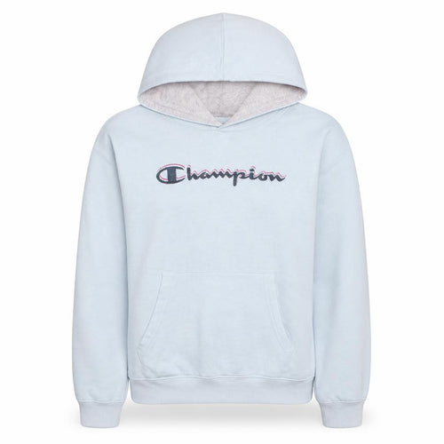 Champion Girls White Pullover Hoodie Size L Logo Fleece Sweatshirt