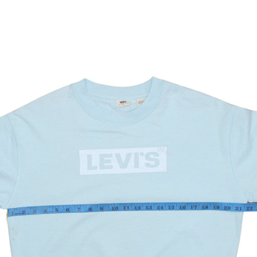 Levi's Women's Blue Logo Crew Neck Pullover Sweatshirt M
