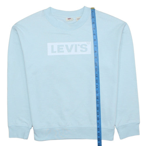 Levi's Women's Blue Logo Crew Neck Pullover Sweatshirt M