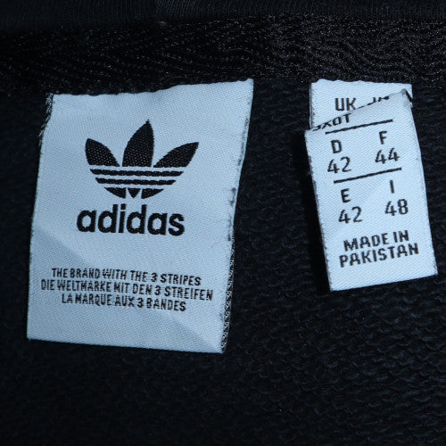Adidas Women Black Hoodie Size 14 Pullover Cotton Blend Logo Hooded Sweatshirt