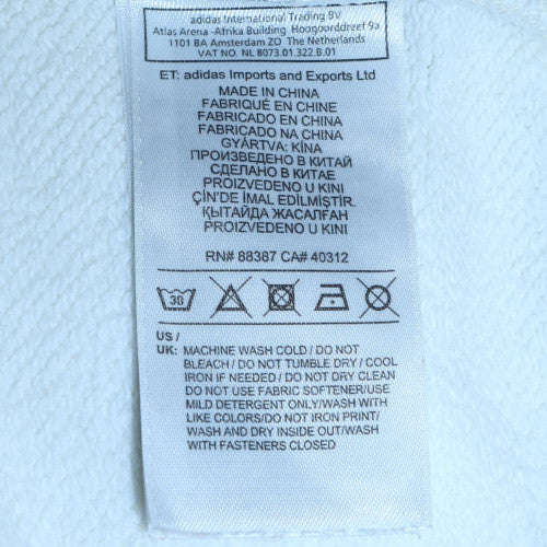 Adidas Womens White Hooded Pullover Sweatshirt UK 12 Logo Detail