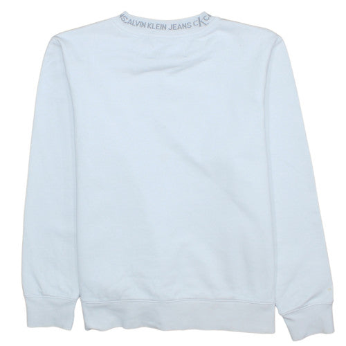 Calvin Klein Jeans Men's White Logo Crew Neck Sweatshirt M