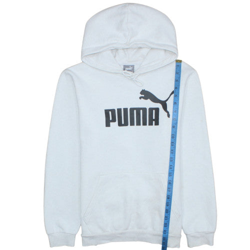 Puma Women White Pullover Hoodie Medium Logo Print Casual