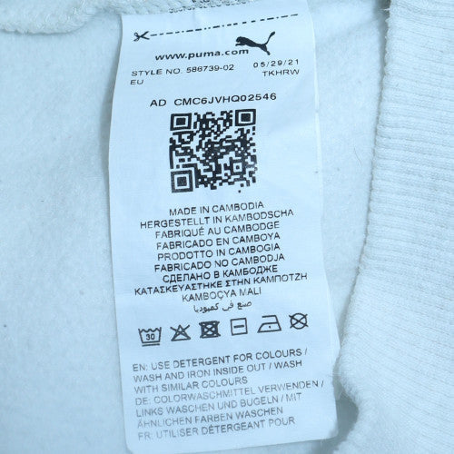 Puma Women White Pullover Hoodie Medium Logo Print Casual