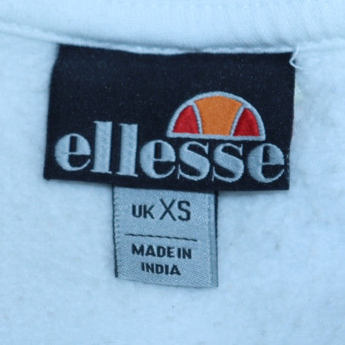 Ellesse Womens White XS Crew Neck Pullover Sweatshirt
